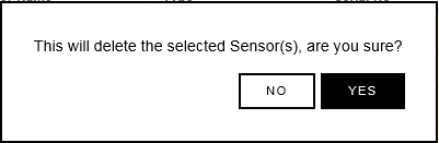 Delete Selected Sensor(s) Y N