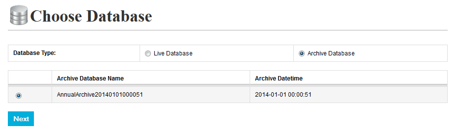 View Archived Database2