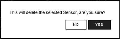 Delete Selected Sensor Y N