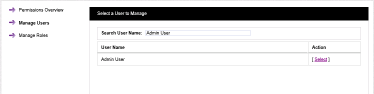 Select a User to Manage - Search